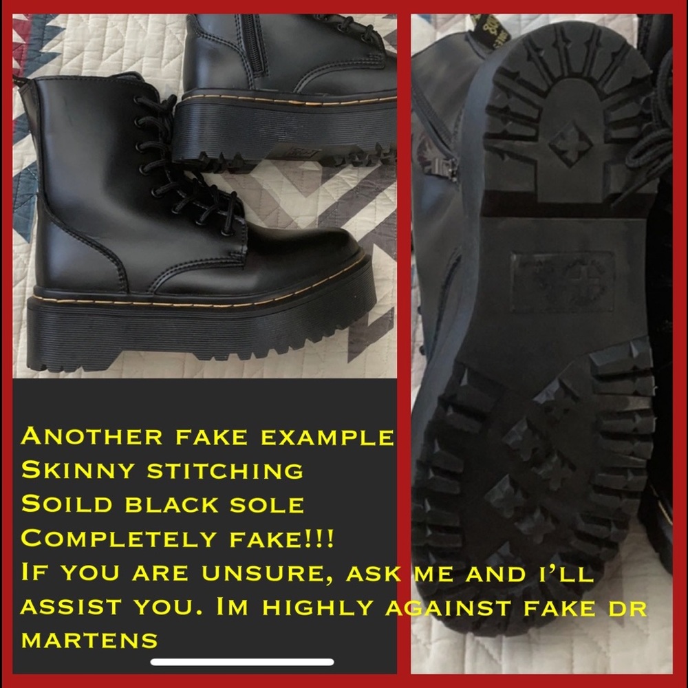 Dr Martens Samples of fake vs real JADON/OAF BOOT - Picture 14 of 16
